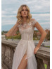 Ivory Beaded Wedding Dress With Detachable Jacket